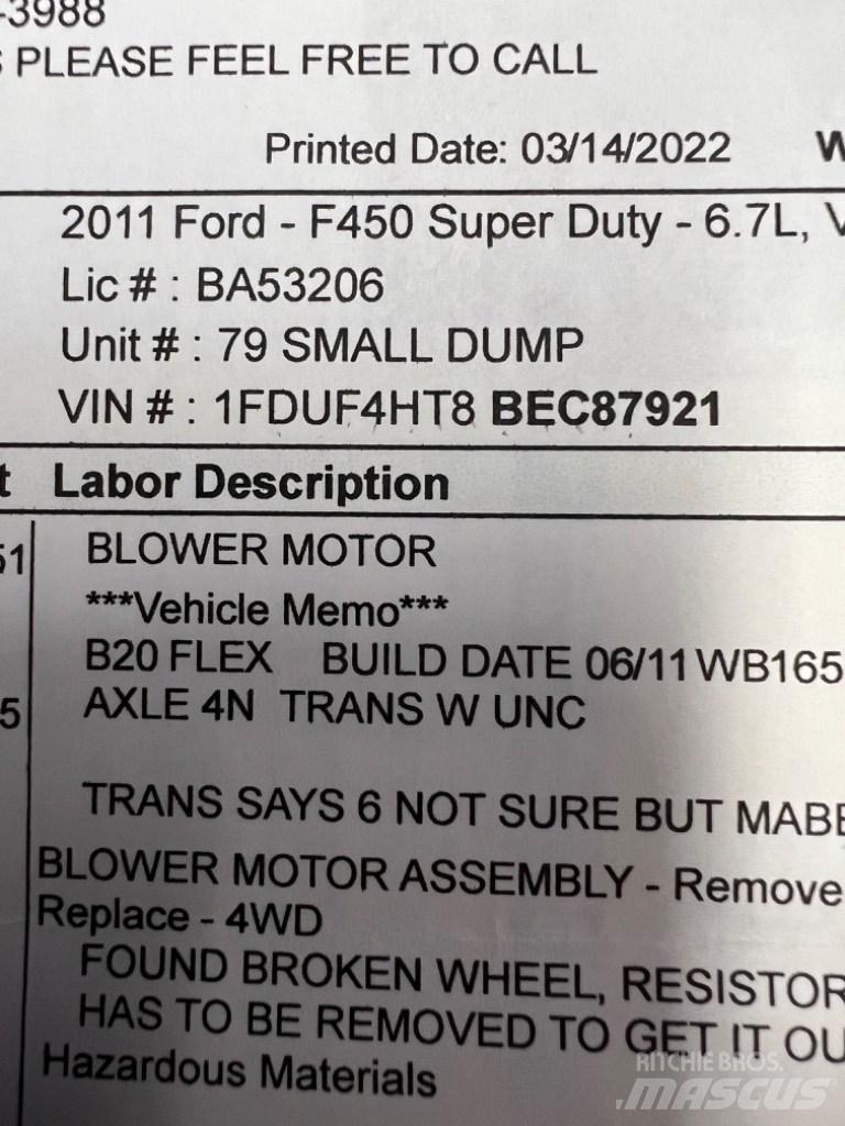 Ford F450 SUPER  DUTY Entreprenør - Andet