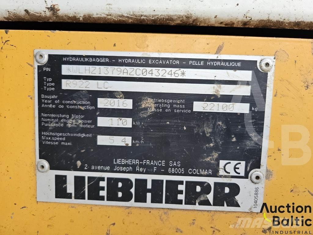 Liebherr R922 LC Gravemaskiner på larvebånd
