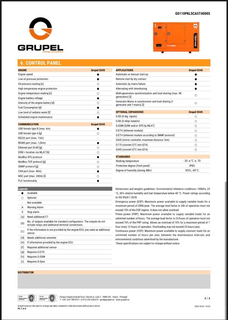  Grupel G545 Dieselgeneratorer