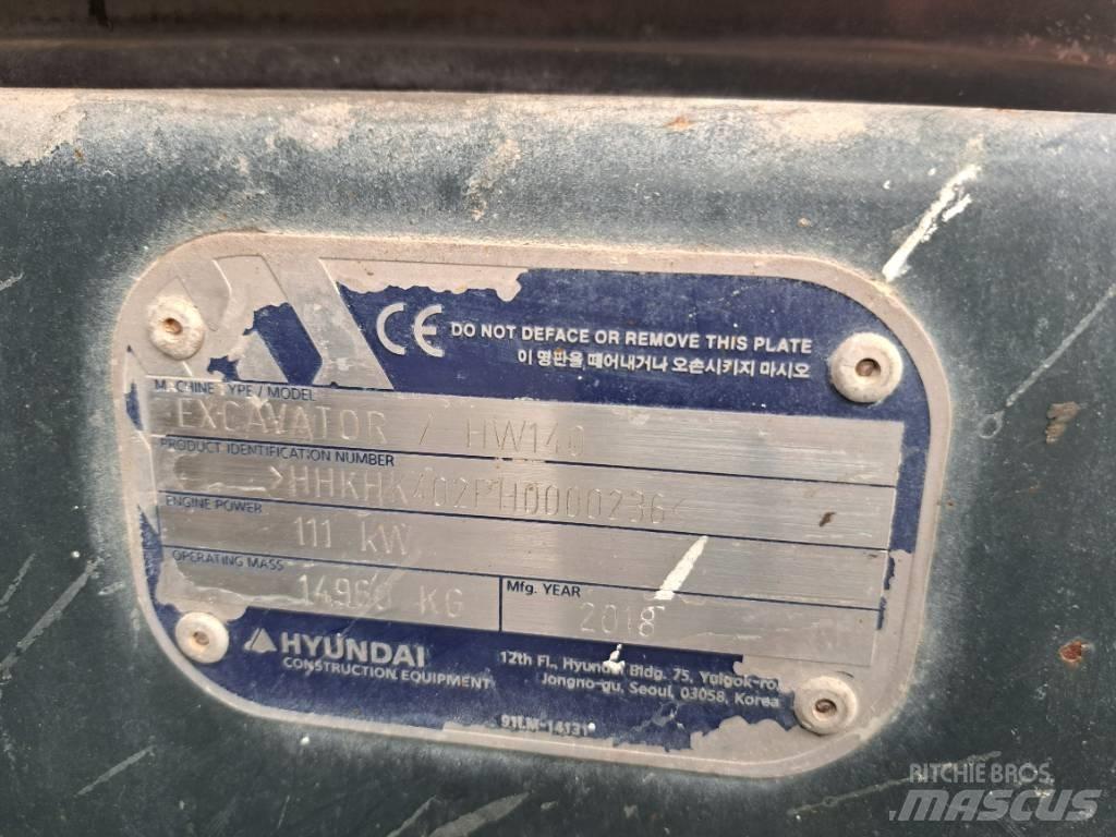 Hyundai HW140 Gravemaskiner på hjul