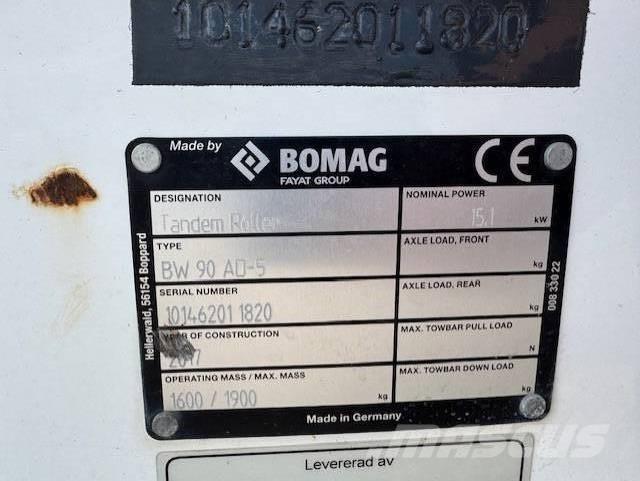 Bomag BW90 AD-5, Vält Tvilling tromle