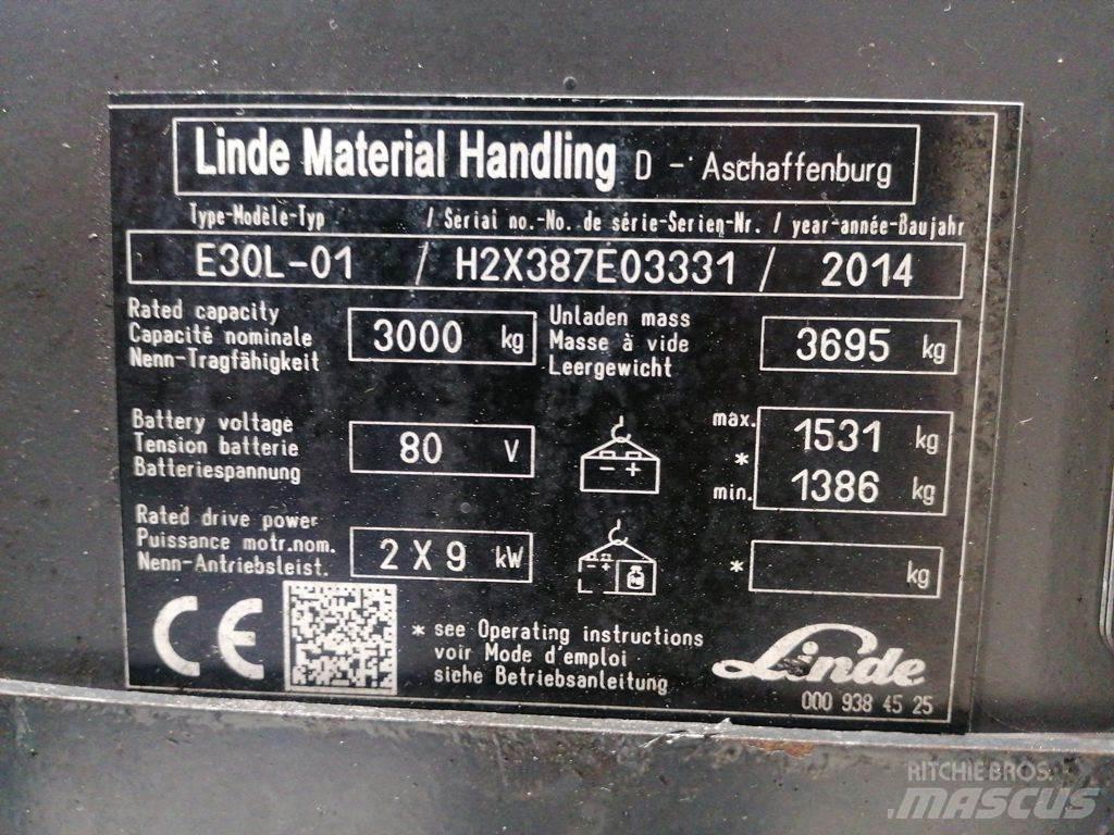 Linde E30L-01 El gaffeltrucks
