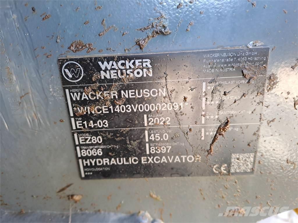 Wacker Neuson EZ80 Gravemaskiner på larvebånd