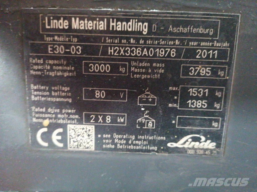 Linde E30-03 El gaffeltrucks