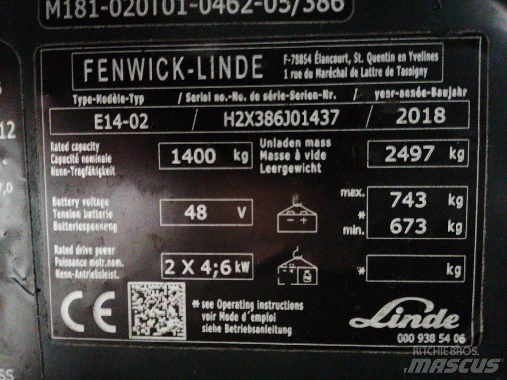 Linde E14-02 El gaffeltrucks