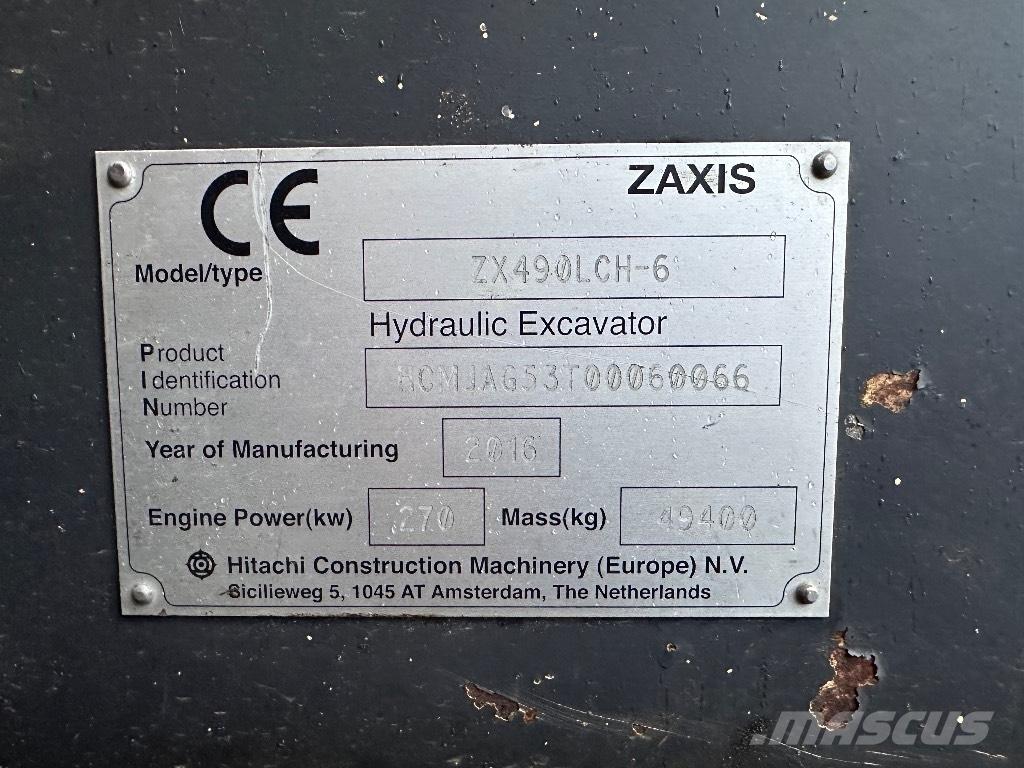 Hitachi ZX 490 LCH Gravemaskiner på larvebånd