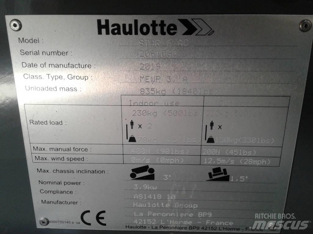 Haulotte Star 6 Søjlelifte