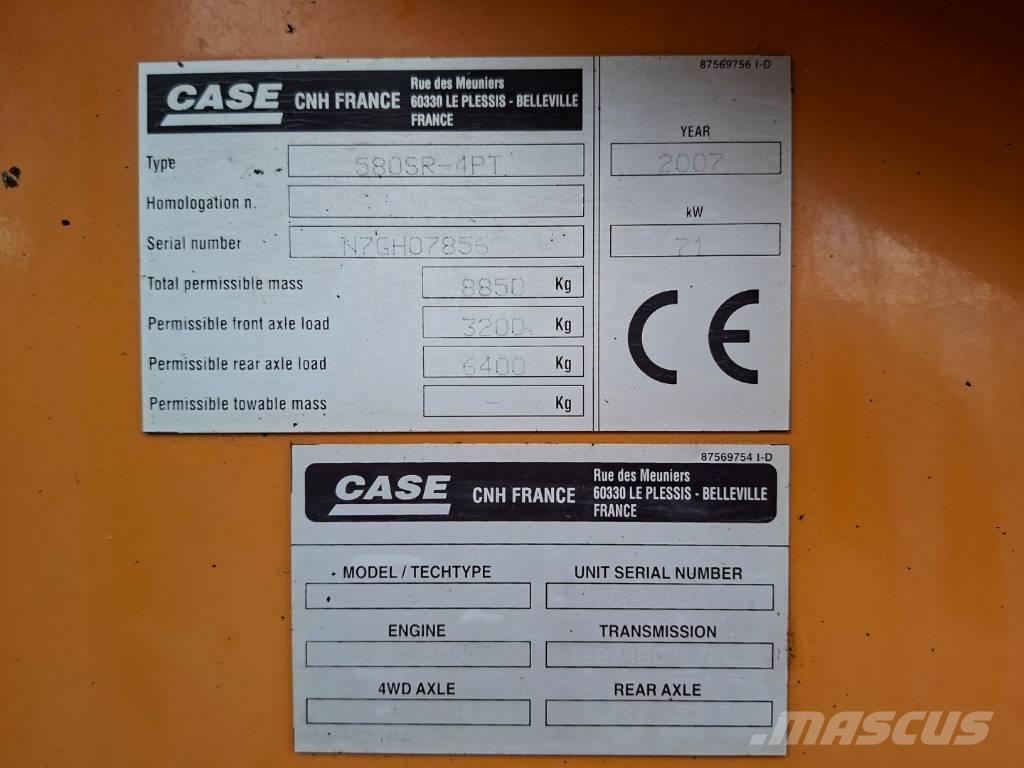 CASE 580 SR Rendegravere