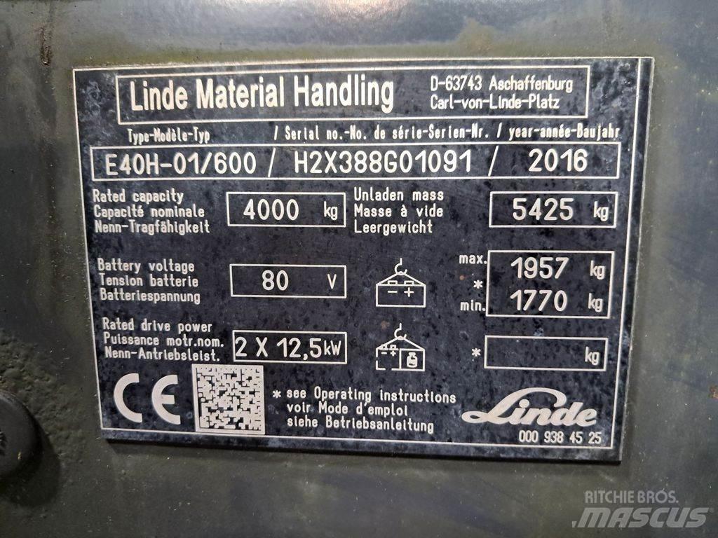Linde E40H-01/600 El gaffeltrucks