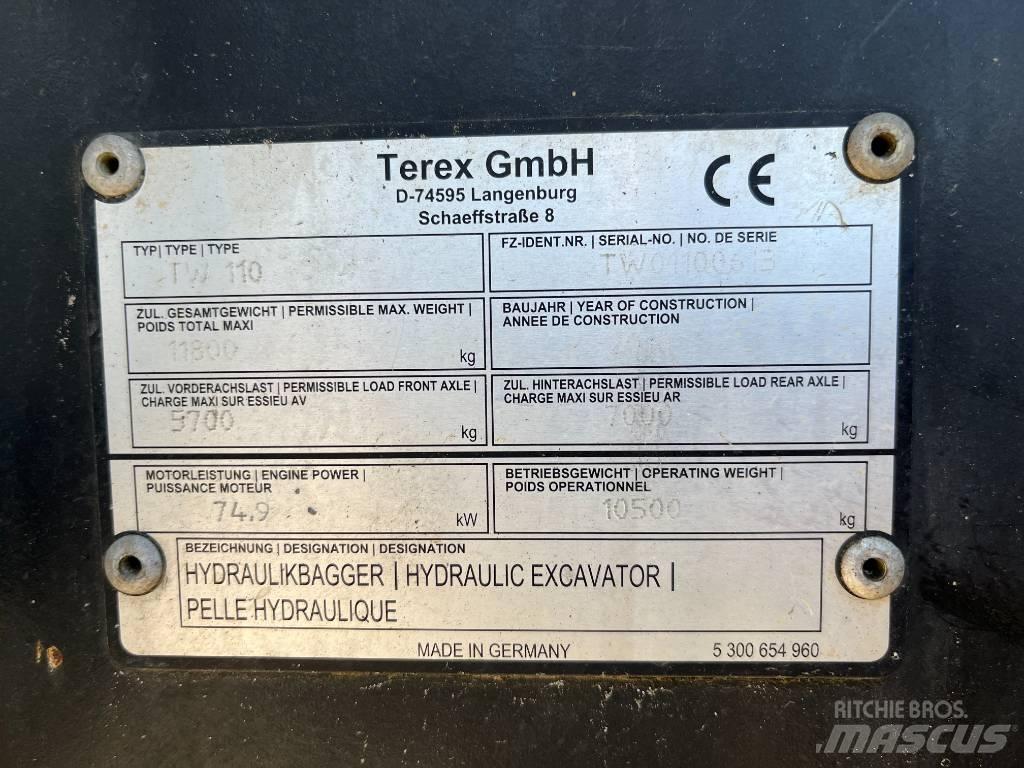Terex TW 110 Gravemaskiner på hjul