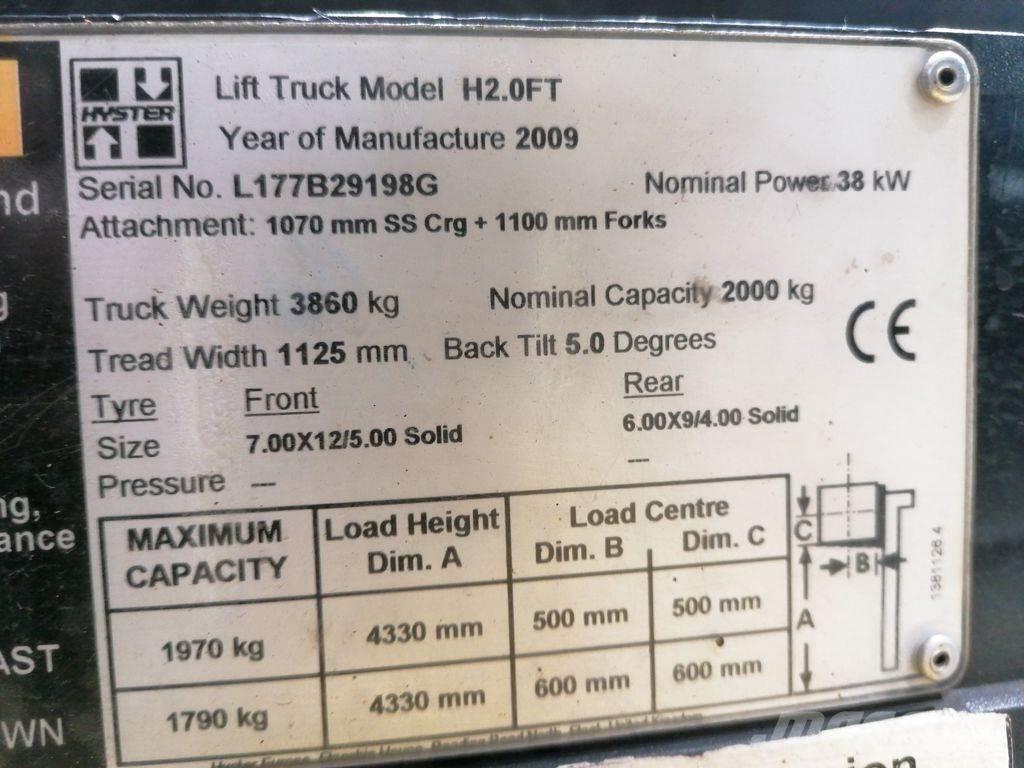 Hyster H2.0FT LPG gaffeltrucks