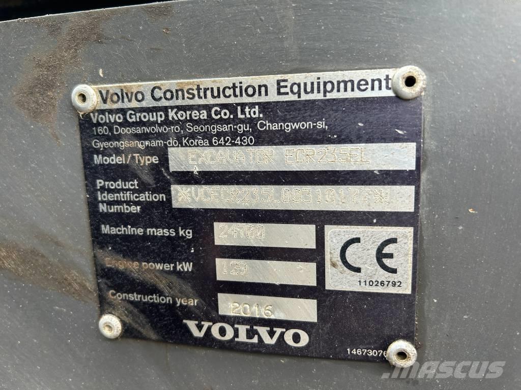Volvo ECR 235 E L Gravemaskiner på larvebånd