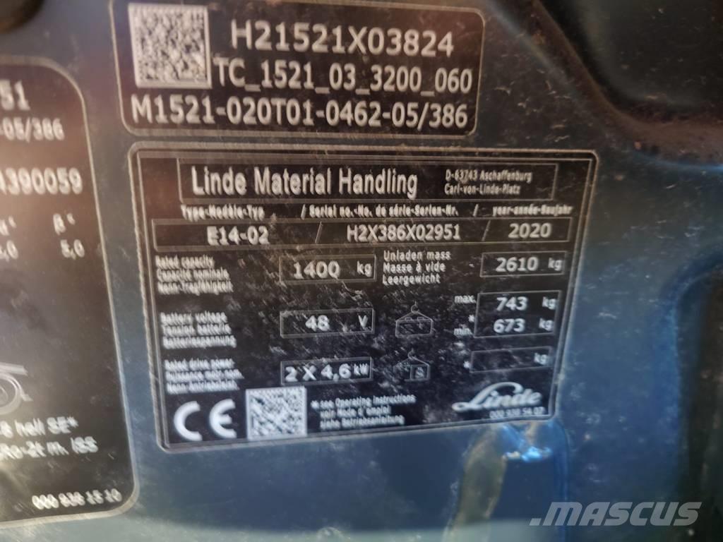 Linde E14/386 El gaffeltrucks