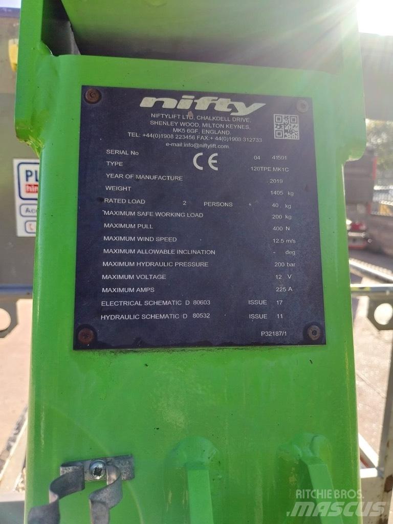 Niftylift 120TPE Trailermonterede lifte