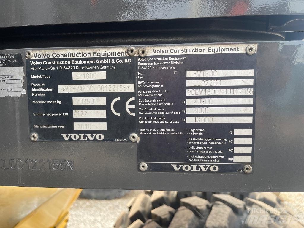 Volvo EW 180 C Gravemaskiner på hjul