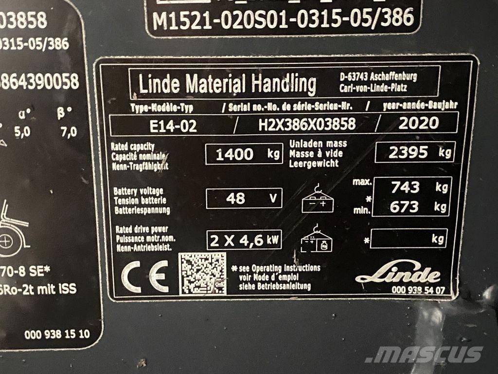 Linde E14-02 El gaffeltrucks