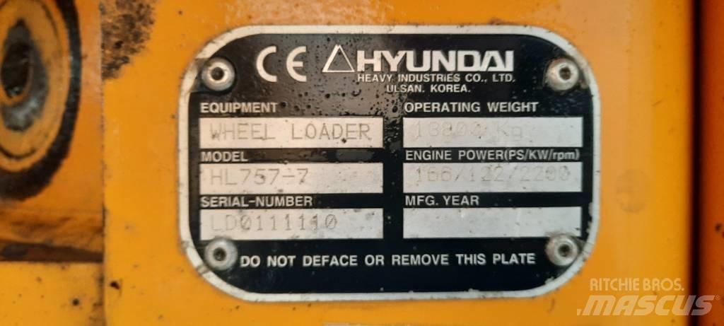 Hyundai HL 757-7 Læssemaskiner på hjul