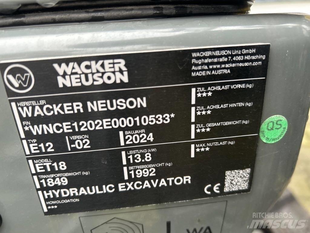 Wacker Neuson ET18 Gravemaskiner på larvebånd