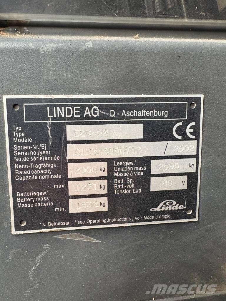 Linde E 20 P-02 El gaffeltrucks