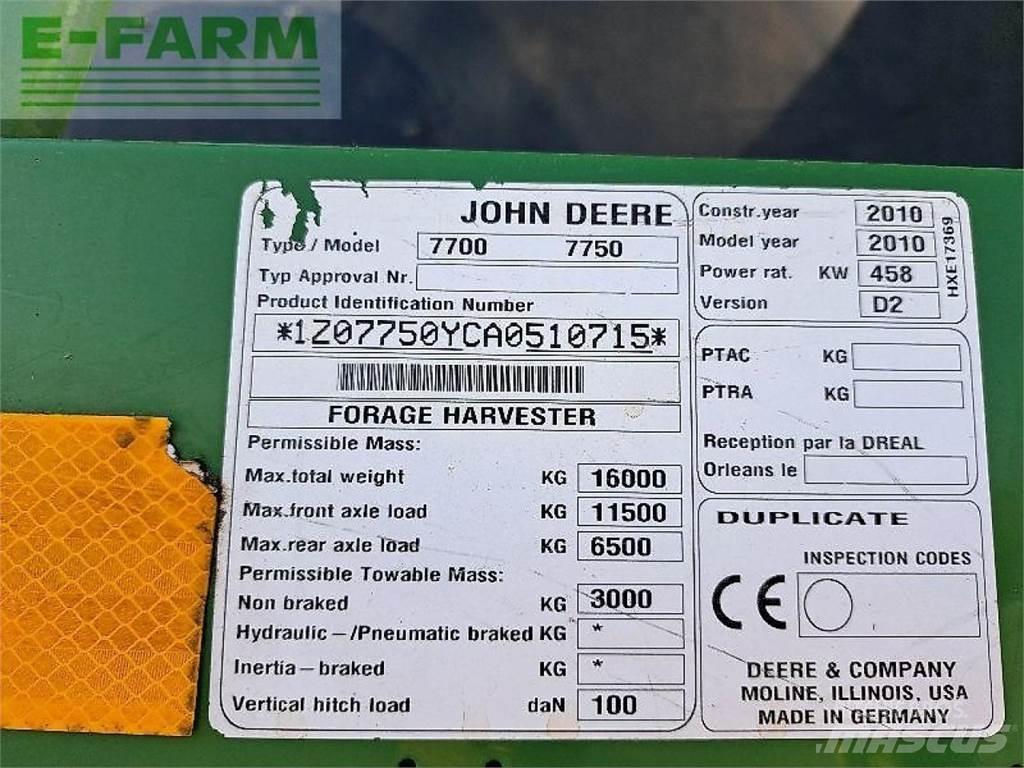 John Deere 7750 Finsnittere