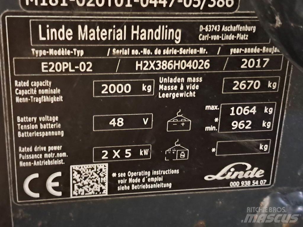 Linde E20PL-02 El gaffeltrucks