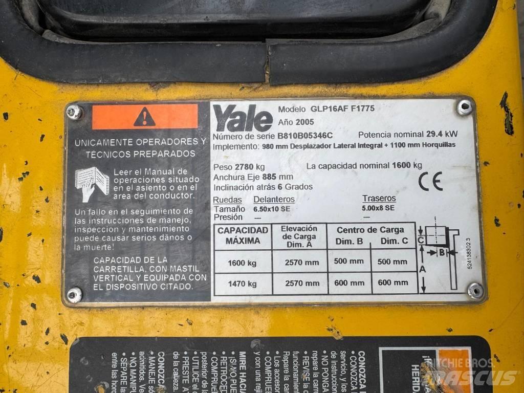 Yale GLP 16 AF F1775 LPG gaffeltrucks