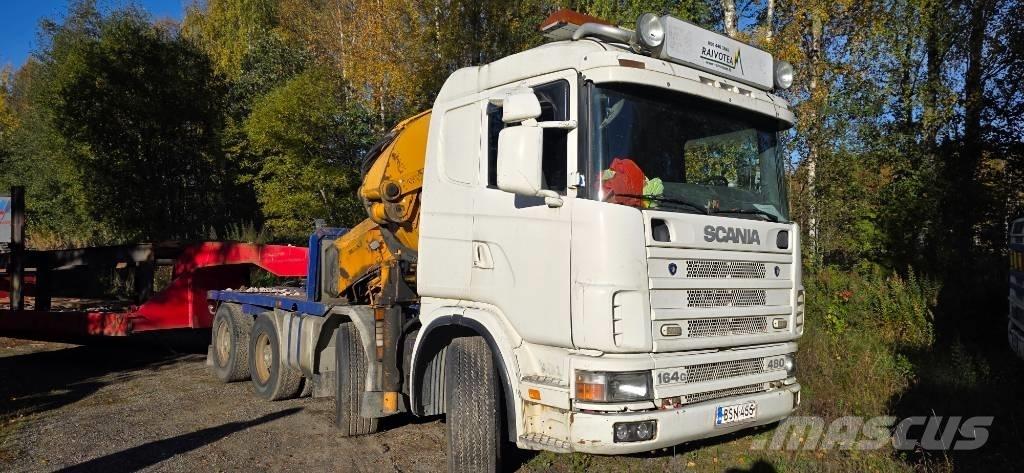 Scania R 144 G Lastbil med kran