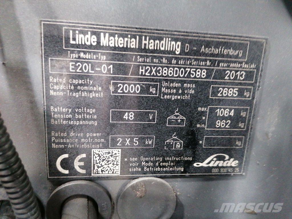 Linde E20L-01 El gaffeltrucks