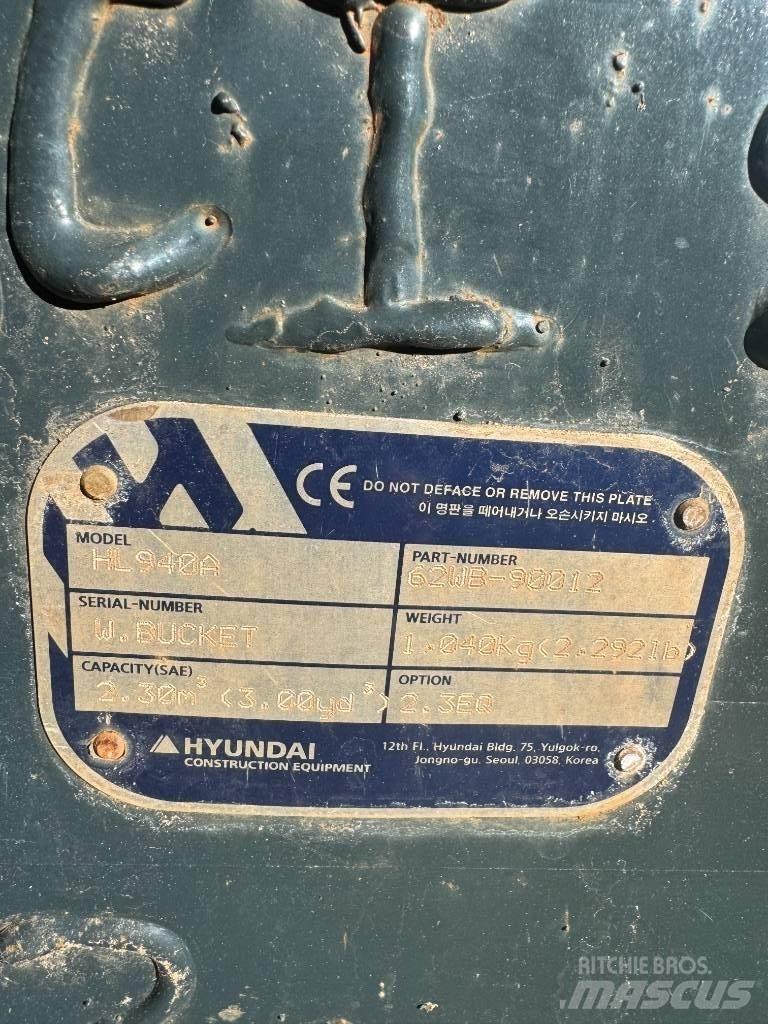 Hyundai HL 940 Læssemaskiner på hjul