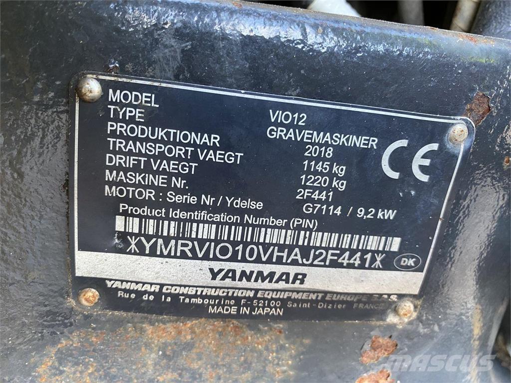 Yanmar VIO12 Gravemaskiner på hjul
