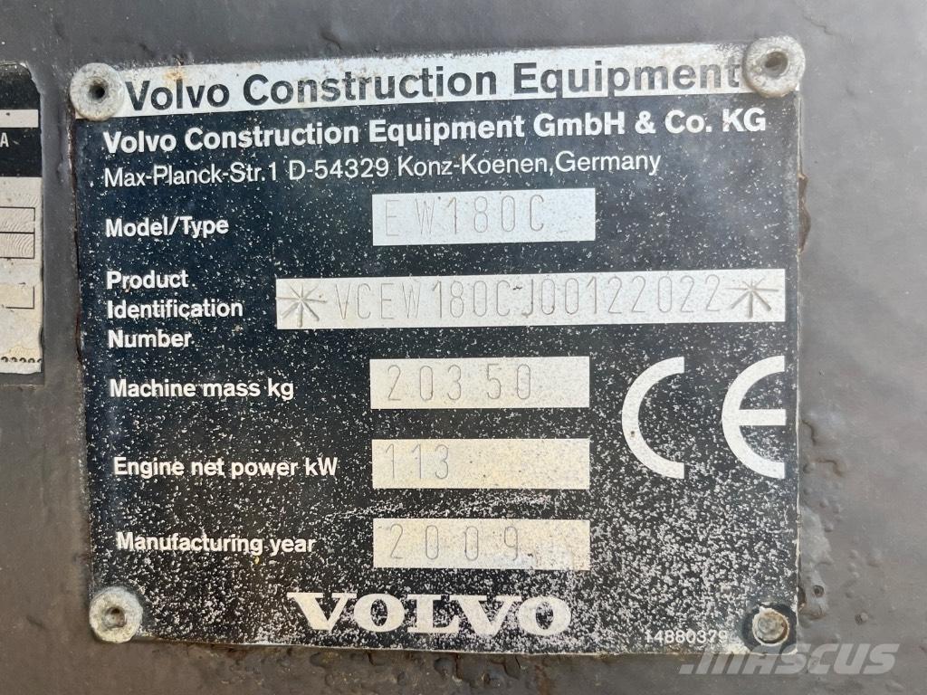 Volvo EW 180 C Gravemaskiner på hjul