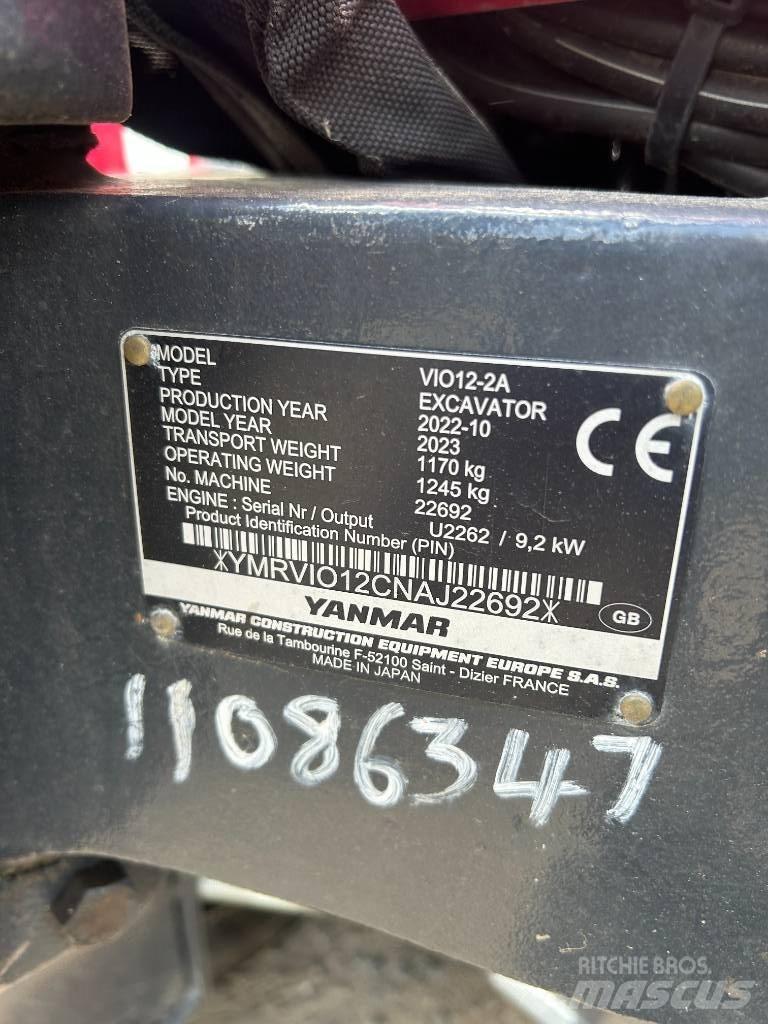 Yanmar VIO12-2A Minigravemaskiner