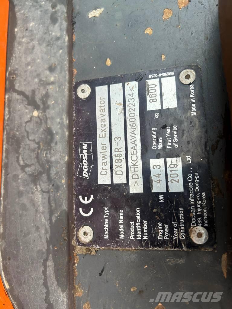 Doosan DX 85 R-3 Midi-gravemaskiner 7t - 12t