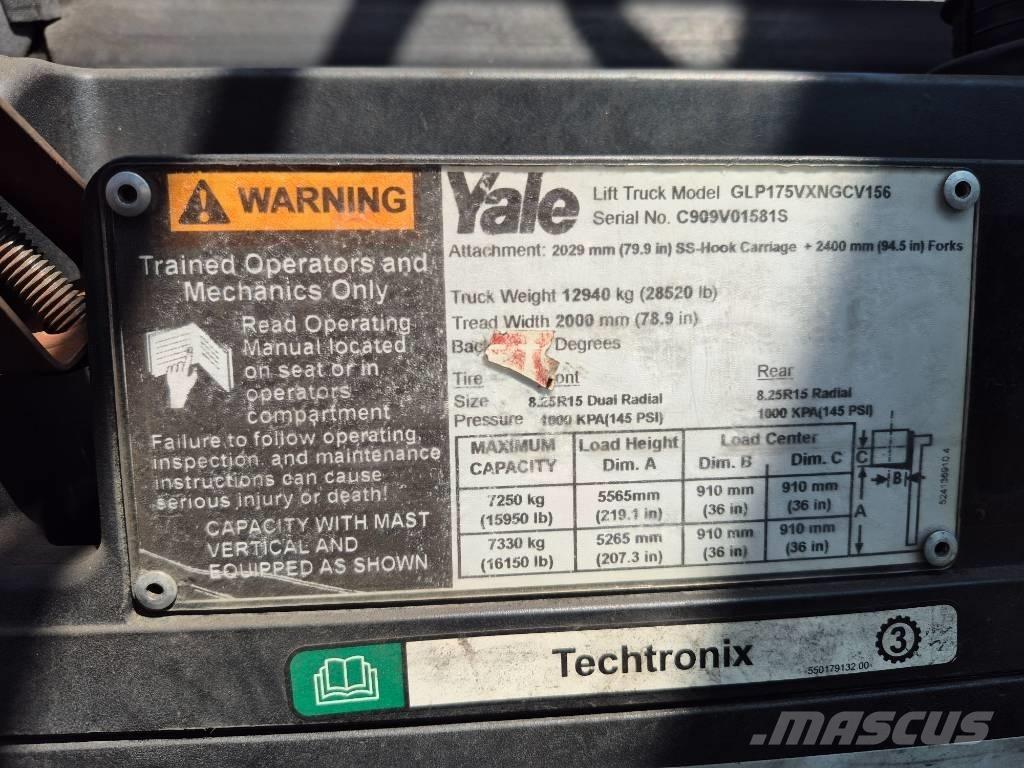Yale GLP175VXNGCV156 Gaffeltrucks - andre