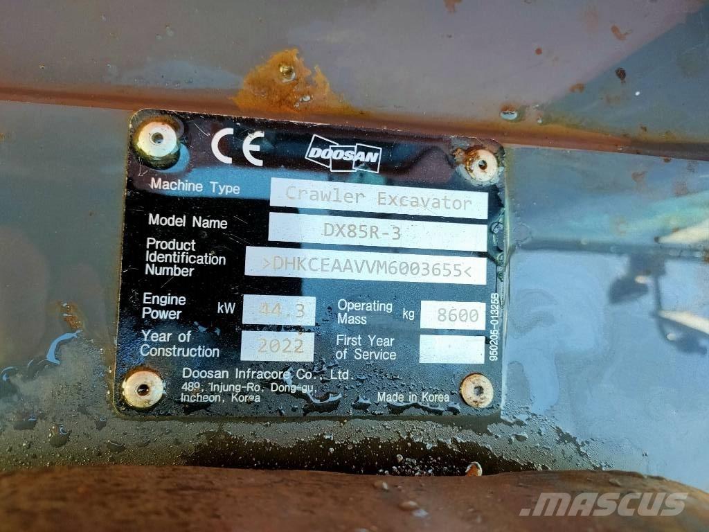 Doosan DX85R-3 Minigravemaskiner