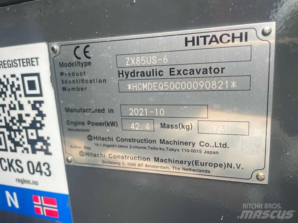 Hitachi ZX 85 US-6 Midi-gravemaskiner 7t - 12t