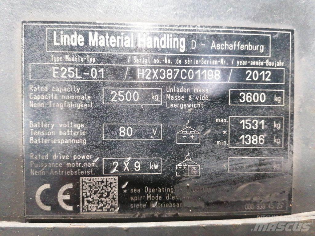 Linde E25L-01 El gaffeltrucks