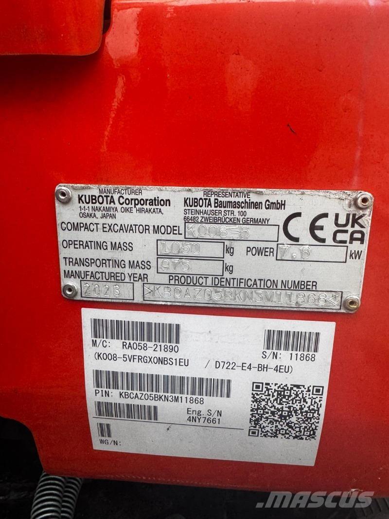 Kubota K008-5 Minigravemaskiner