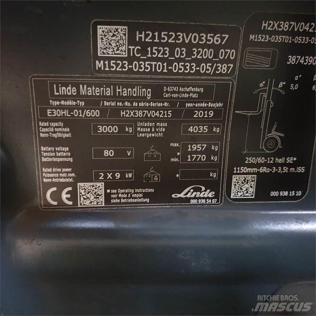 Linde E30/600HL El gaffeltrucks