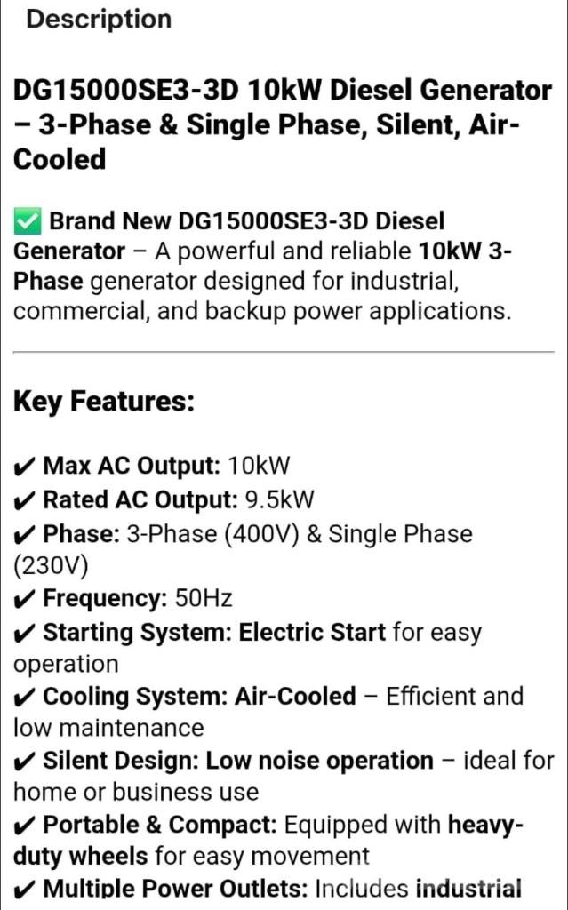  DG 15000SE3-3D Dieselgeneratorer