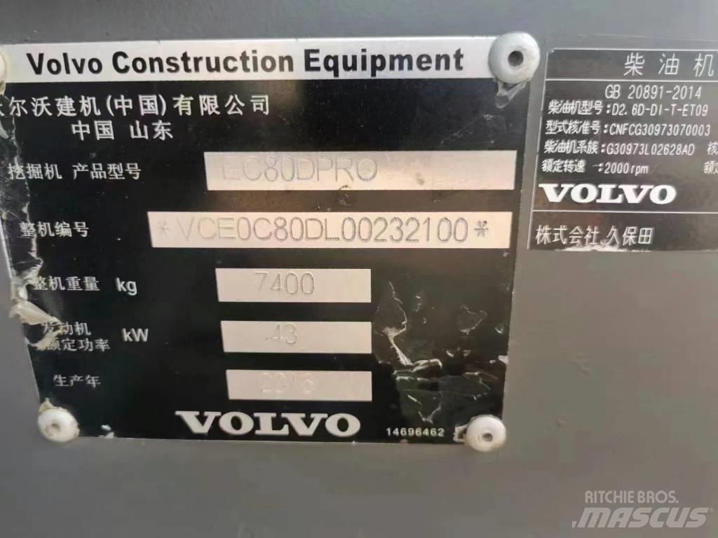 Volvo EC 80D PRO Gravemaskiner på larvebånd
