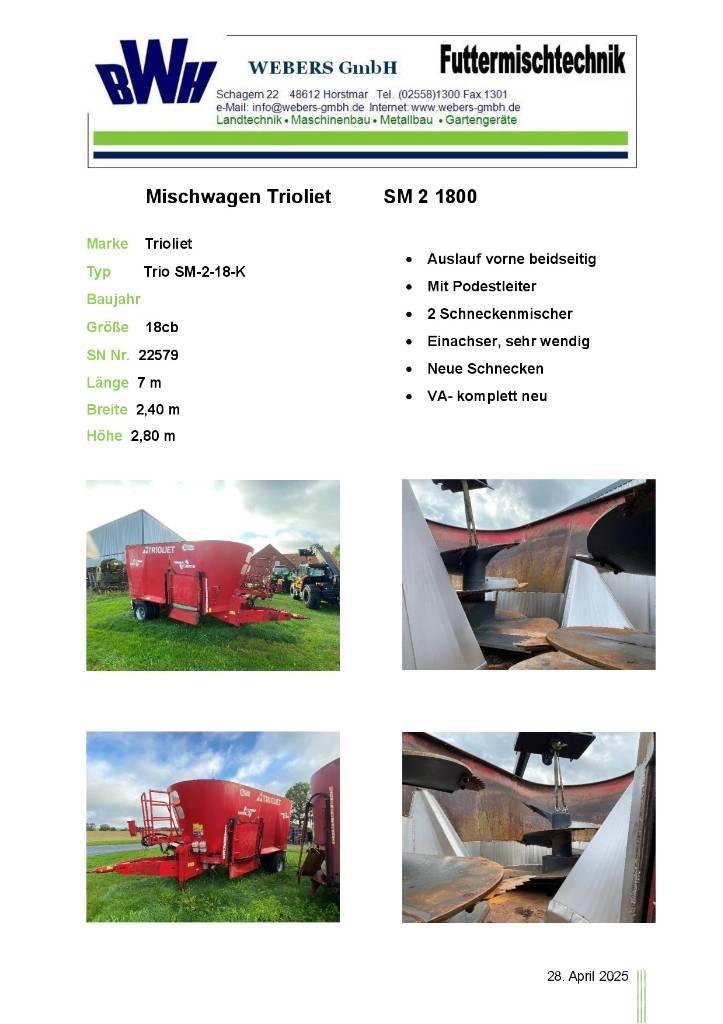 Trioliet SM-2-18-K Fuldfoderblandere