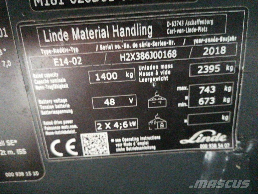Linde E14-02 El gaffeltrucks