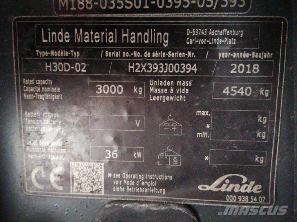 Linde H30D-02 Diesel gaffeltrucks