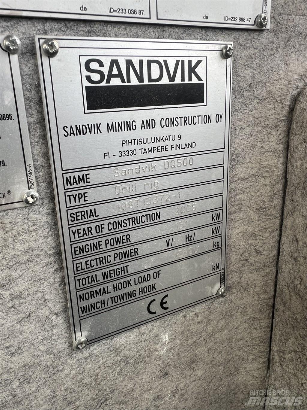Sandvik DQ 500 Overfladeboreudstyr / Borerigge