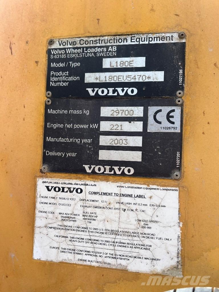 Volvo L180 E Læssemaskiner på hjul