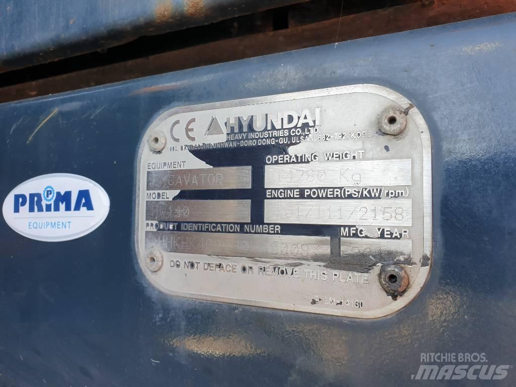 Hyundai HW140 Gravemaskiner på hjul