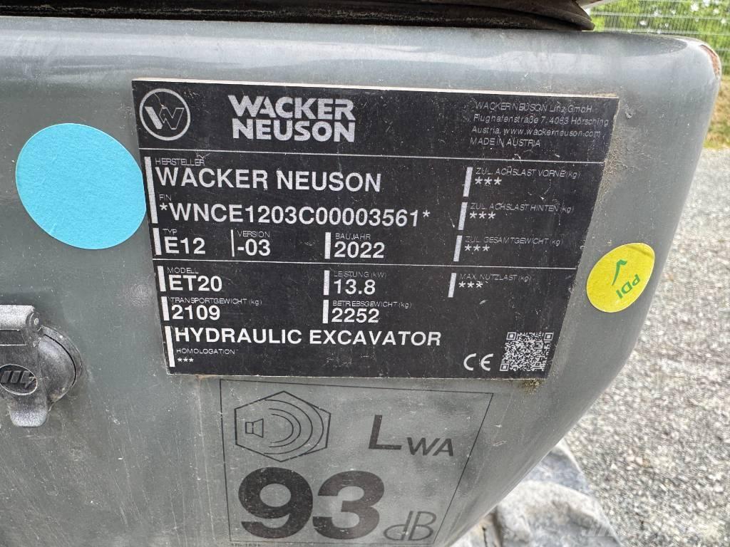 Wacker Neuson ET20 Gravemaskiner på larvebånd