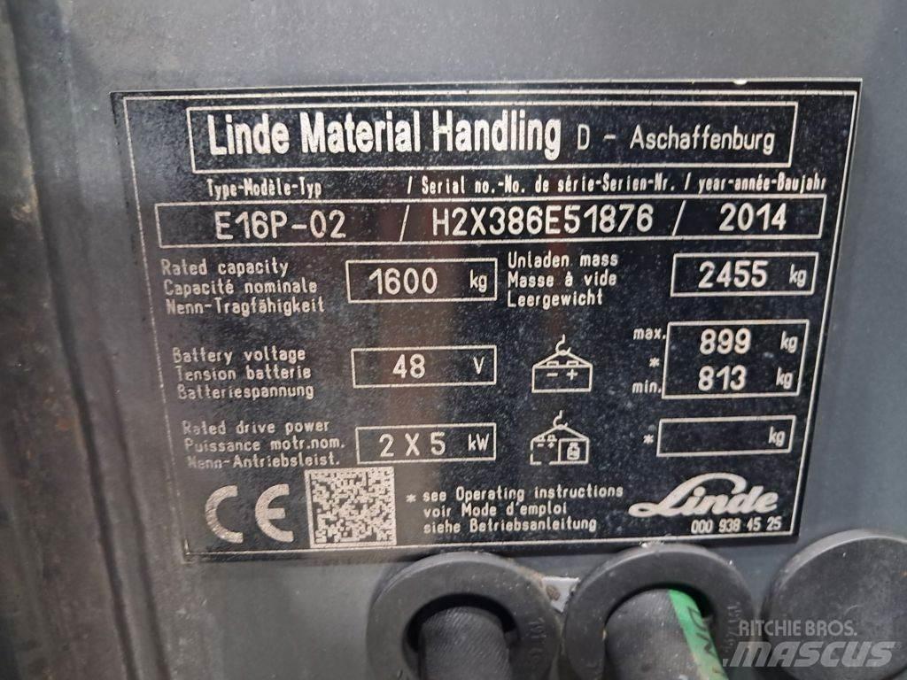 Linde E16P-02 El gaffeltrucks