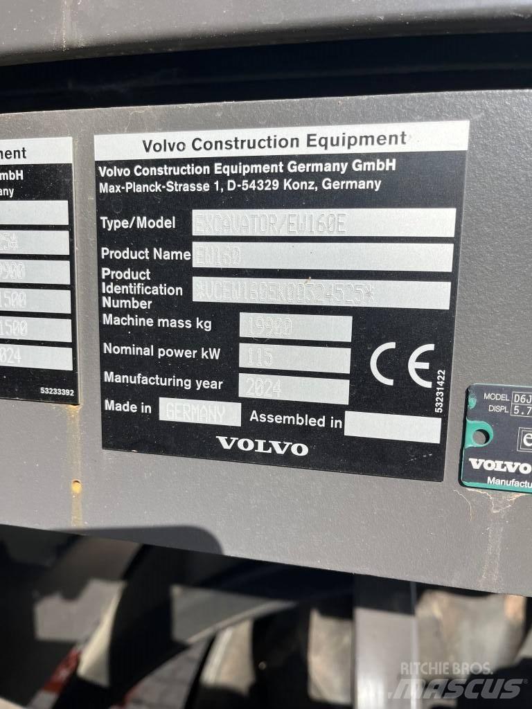 Volvo EW160E Gravemaskiner på hjul